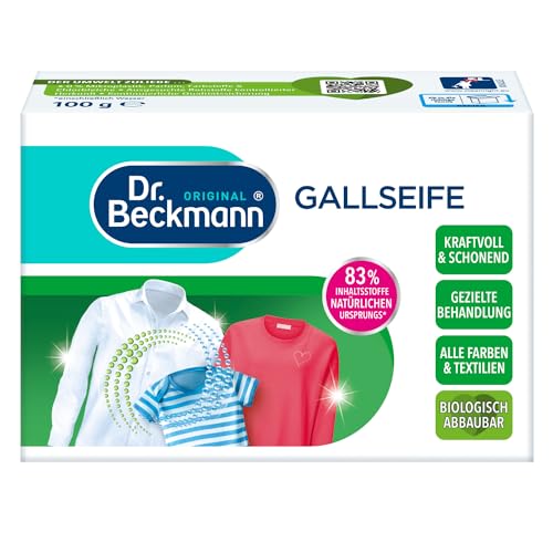 Dr. Beckmann Gallseifen-Stück | Natürlicher Allrounder gegen Flecken | Mit der bewährten Kraft der Gallseife | Enthält 0% Duft-, Farb- und Bleichstoffe |...