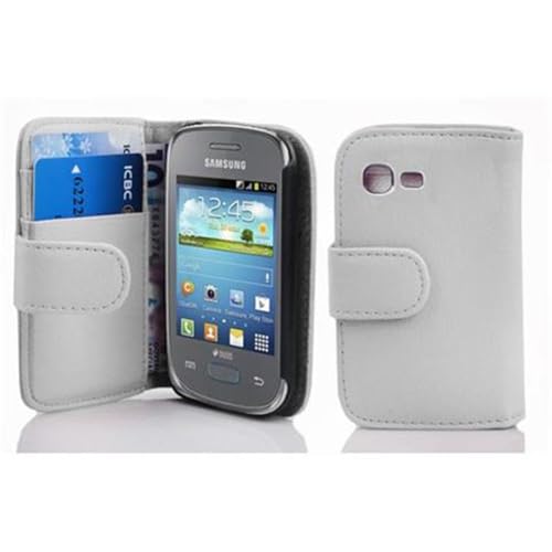 cadorabo Coque pour Samsung Galaxy Pocket Neo en ALBÂTRE Blanc - Housse Protection en Similicuir Structuré avec Stand Horizontal et Fente Carte - Portefeuille Etui...