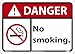 NMC DGA110AB Danger - No Smoking Sign - 14 in. x 10 in., Aluminum Danger Sign with Graphic, Red/Black Text on White
