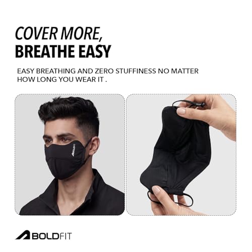 Image of Boldfit Masks for Men & Women, UPF 50+ UV Protection, Breathable Face Mask with Ice Silk Cooling, Adjustable Fit, Moisture-Wicking, Anti Pollution Reusable for Cycling, Travel & Outdoor Sports