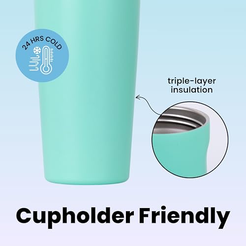 Image of Personalised with Your Name, 900ml Tumbler with Stainless Steel Double Wall Insulated Cup | Leakproof Sipper Mug for Hot-Cold Drinks |Coffee - WaterTumbler (Aqua)