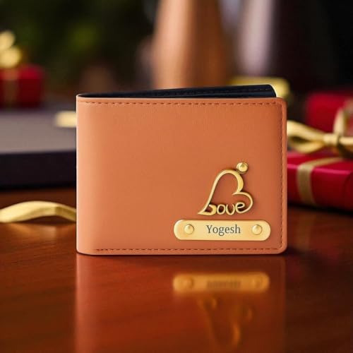 Image of Personalized Leather Wallet for Men and Boys Customized Wallet Customise Gifts for Men | Personalized with Name & Charm Purse