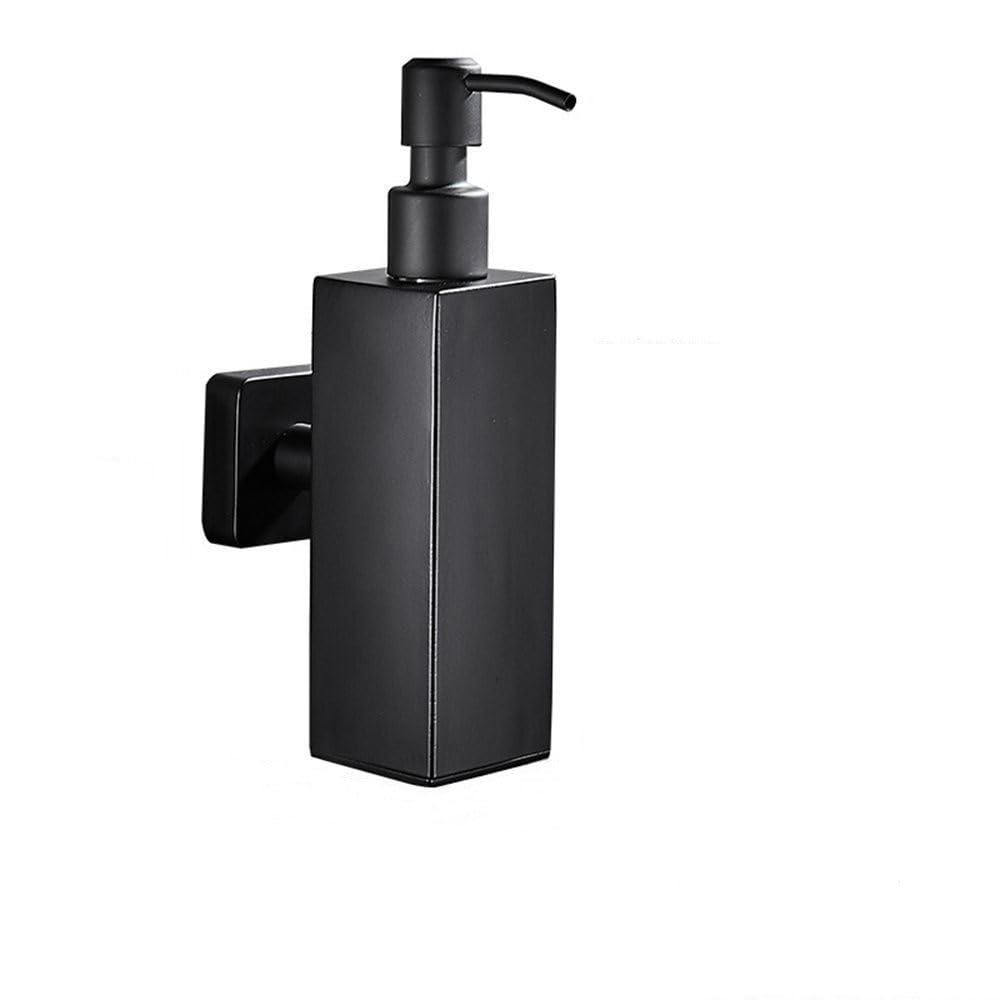 Jabonera Sencilla de Acero Inoxidable para Pared, para Cocina, Hotel, baño, dispensador de Gel de Ducha, Color Negro, 7,6 x 20,5 cm, 200 ml