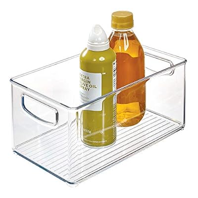 iDesign Plastic Storage Bin with Handles for Kitchen, Fridge, Freezer, Pantry, and Cabinet Organization, BPA-Free, Medium