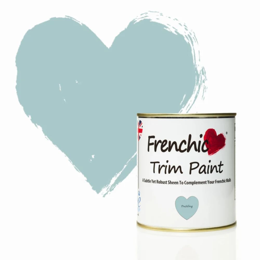 Frenchic A Pale, Quite Grey-Toned, Duck Egg Blue Duckling Trim Paint With A Satin Sheen Finish - 500Ml