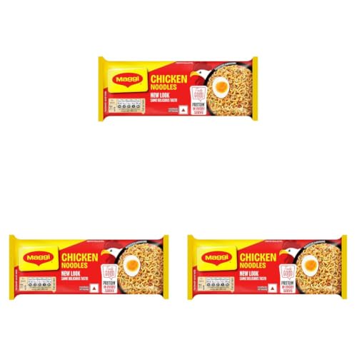 Image of MAGGI 2-Minute Chicken Instant Noodles with Great Taste & Aroma, Protein in Every Serve, Ready to Cook Noodles, 284g /304g (weight may vary) (Pack of 3)
