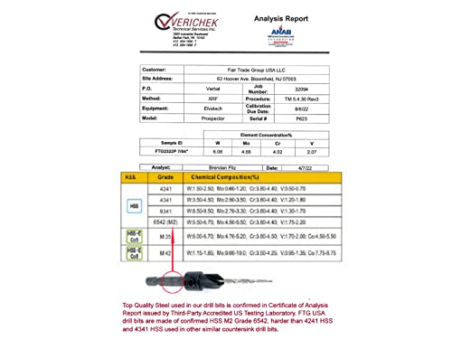 Image of FTG USA #4 (7 /64 inch) Adjustable Tapered Wood Countersink Drill Bit | Sharp tapered drill bit for clean woodworking. Great for adjustable countersink drilling projects on hard or soft wood