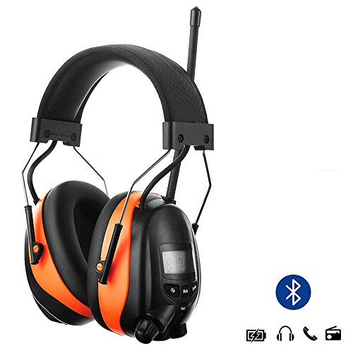 PROTEAR Bluetooth AM FM Radio Noise Reduction Safety Ear Muffs with Rechargeable Lithium