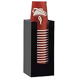 MYITYARD Coffee Cup Dispenser, Cup and Lid Organizer fits 5 to 16 oz Disposable Paper & Plastic Cups, Acrylic Cup Holder for Table Countertop, Black