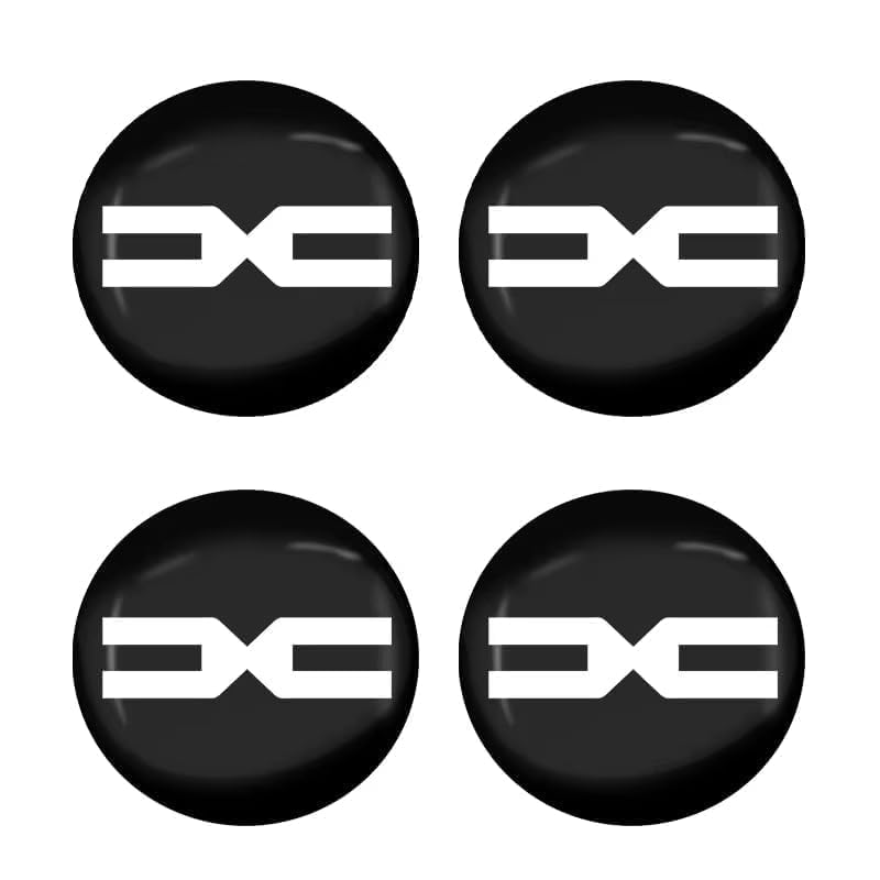 CHANGNIANFA 4 Piezas Calcomanías para Tapacubos Centrales de Rueda de Coche para Dacia SANDERO 3 (III) 2021-2025, Insignia Badge Pegatina Accesorios