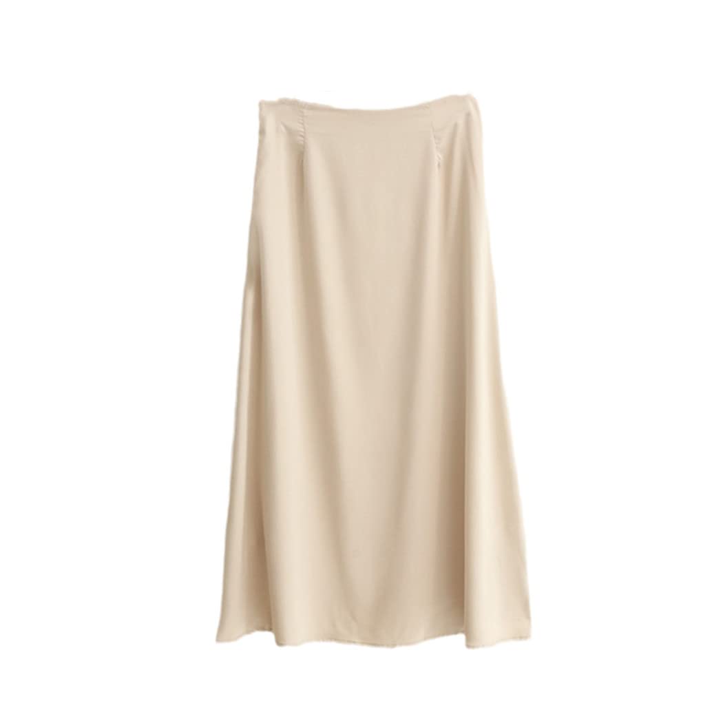 FULBHPRINT Faldas Mujer Jupe élégante en satin pour femme Taille haute Bureau Automne, beige, 52