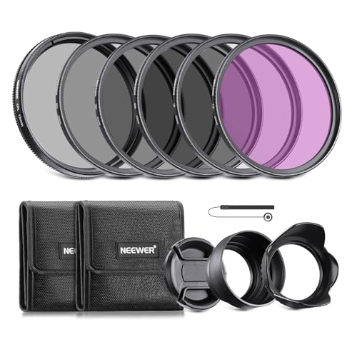 NEEWER 52mm Kit de Filtro ND y Accesorios de Lente, ND2 ND4 ND8