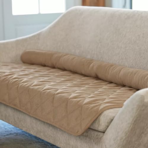 Orvis Grip-Tight Cushion Furniture Protectors for Dogs - Water-Resistant, Stylish, Durable, Easy to Clean Sofa Covers, Brown - Loveseat (55" W)