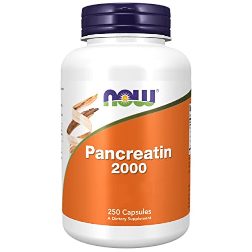 Now Foods Pancreatin 2000 250 glutenfreie Kapseln 200mg Pancreatin 10X je Dosis Sojafrei GMO frei Geschmacksneutral