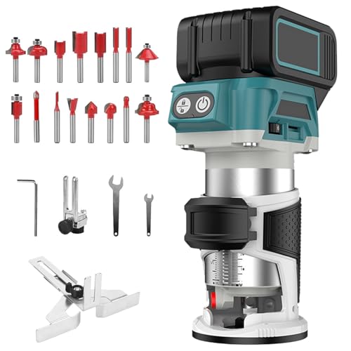 Fresadora de batería compatible con Makita 18 V, recortadora madera sin escobillas, recortadora recortadoro para Makita, 16