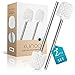 KLINOO Premium Set Toilettenbürste weiß Bürstenkopf mit Edelstahl Griff WC Bürste rostfreie Klobürste - Ersatztoilettenbürste - Ersatzklobürste (2 Bürsten)
