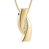 DOTUIARG Colgante de cremación de acero inoxidable con incrustación de oro, memorial para cenizas de recuerdos amados, joyería de urna joyería