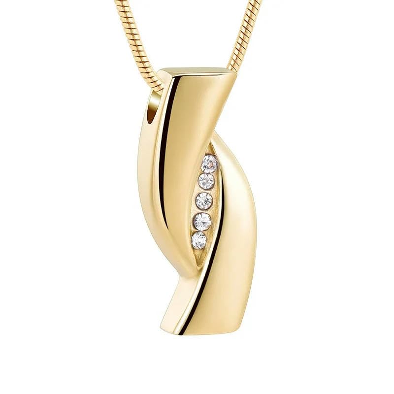 Pendentif en acier inoxydable en incrustation en or