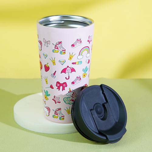 Image of BJPKPK 18 oz Coffee Tumbler with Straw, Insulated Stainless Steel Cup
