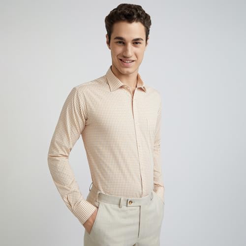 Image of Park Avenue Men Cotton Checkered Slim Fit Shirt