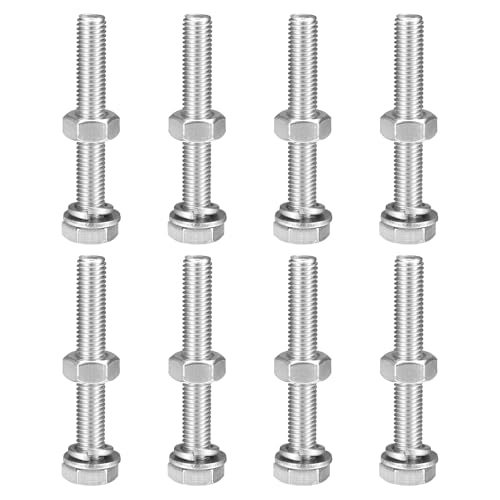 Image of sourcing map M10 x 70mm Hex Head Screws Bolts, Nuts, Flat & Lock Washers Kits, 304 Stainless Steel Fully Thread Hexagon Bolts 8 Sets