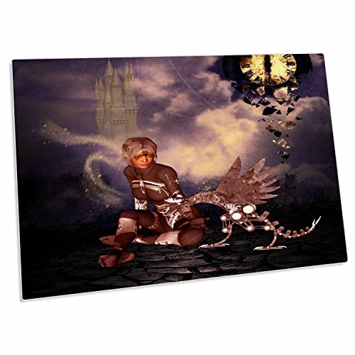 3dRose Steampunk Dragon con mujeres Steampunk - Pad grande miniatura 1