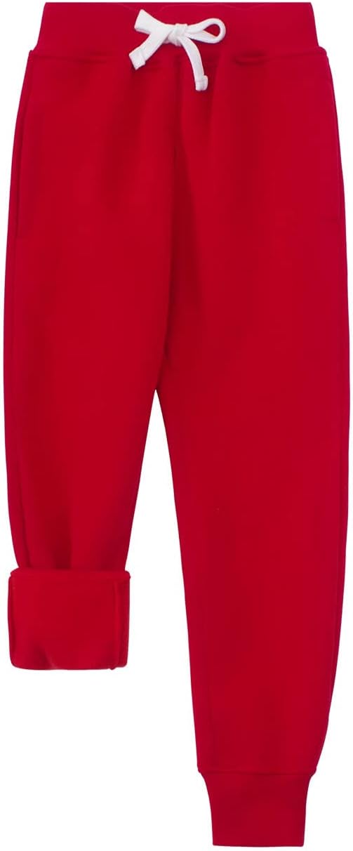 Spring&Gege Boys' Fleece Active Jogger Sweatpants Thick Sports Pants with Pockets