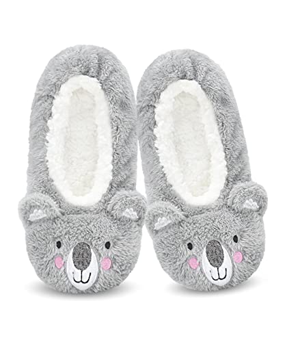 Image of DICUIRD Women's Animal Gripper Slipper Socks, Soft Sole Fuzzy Indoor House Socks