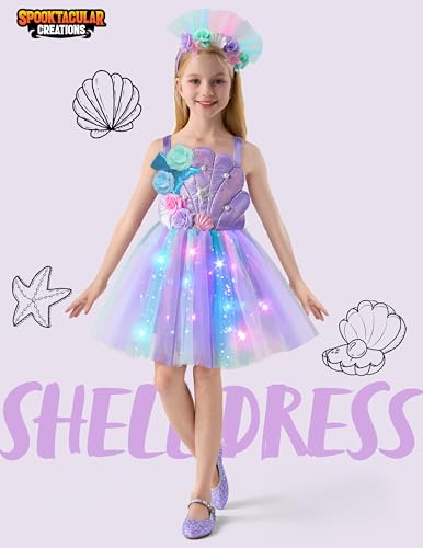 Disfraz de sirena con tutu y luces LED para niña miniatura 2