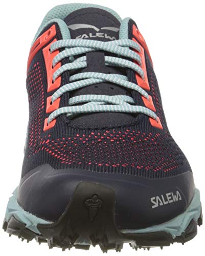 Salewa Women's Ws Lite Train Knitted Trail Running Shoes, Premium Navy Fluo Coral 3993, 9 #TOP1