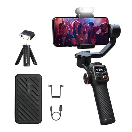 M6 Kit Smartphone Estabilizador Gimbal,Sensor de Rastreamento de AI, Controle Gestos e Rastreamento Objetos, Portátil de 3 eixos com Tripod Vlog LED Fill Light Compatível com Android e iPhone