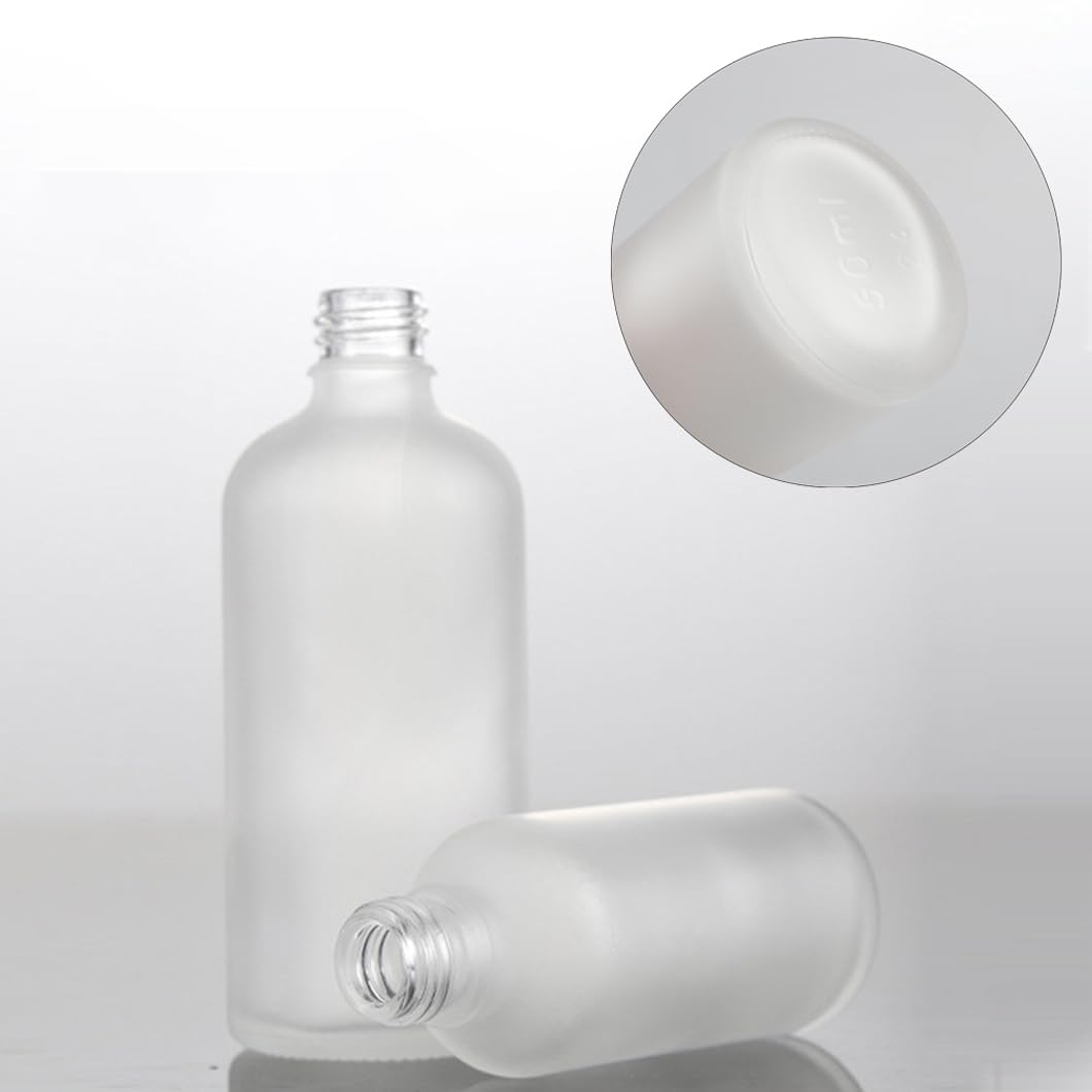 24 Piezas 100ml Mate Transparente Frasco Cuentagotas Cristal, Botellas Cuentagotas Vacío con Plata Pipeta de Vidrio, para Muestra Fragancias de Aceites Esenciales de Aromaterapia Masaje