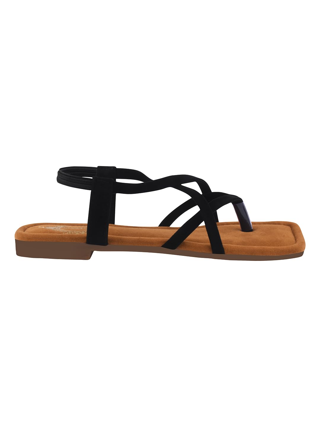 Women’s Toe Ring Flat Sandals, Strappy Cross Strap Slip-On Flats, Comfortable Casual Daily Summer Footwear-image-2