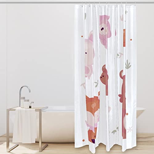 Rideau de douche animaux de la forêt en textile durable avec 12 œillets - 3