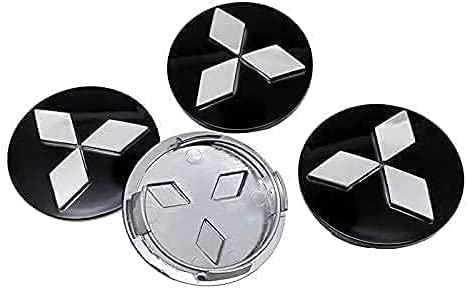Cache-moyeux 60mm Pour Mitsubishi - 4 Pièces ABS Aluminium - Pour Pajero, ASX, Outlander, Lancer, Eclipse