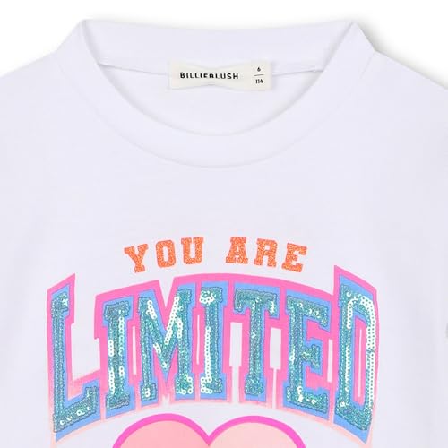 Billieblush Para Menina. U21415 T-Shirt Love Branca (8AñOs= 126Cm), Branco, Casual, AlgodãO, Manga Comprida, Moda Infantil - 3