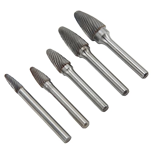 Set de 5 fresas rotativas de carburo con corte simple miniatura 4