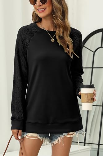 Image of Bluetime Women's Long Sleeve Sweatshirts Fall Crewneck Tunic Tops Casual