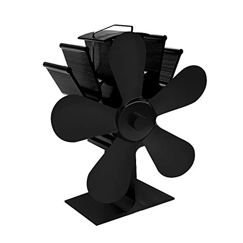 Log 5 - Horno de madera, para ventilador, chimenea de leña, calor agradable, cocina, comedor y bar, limpiador de latón (negro, talla única)