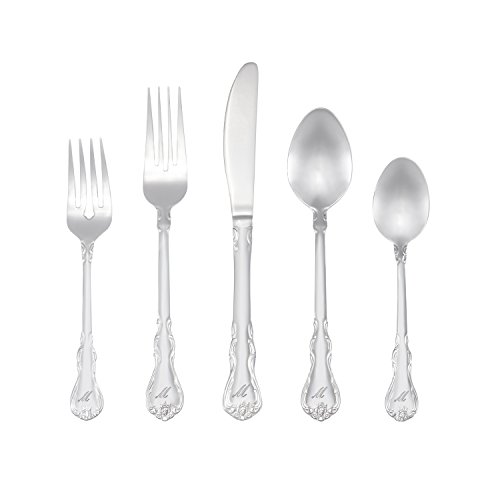 Riverridge 46-Pc. Monogrammed Flatware, Service For 8, Bouquet Pattern - M #TOP11