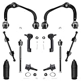 Detroit Axle - Front End 12pc Suspension Kit for 4WD 2009-2014 Ford F-150 [Exc. Raptor] 2 Upper Control Arms Ball Joints 2 Sway Bar Links 4 Inner Outer Tie Rods 2 Boots Replacement 2 Lower Ball Joints