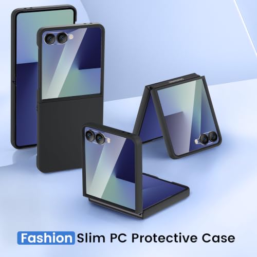 Image of Ruky for Z Flip 8 Case, with Built-in Screen Protector, Black | Support Wireless Charging Hard PC Ultra-Thin Full Body Protective Phone Case for Samsung Galaxy Z Flip 8, Black