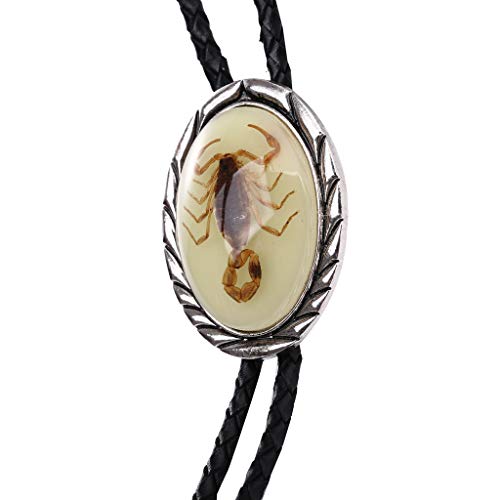 Image of Jeilwiy Bolo Tie for Men Western Cowboy Tie Necklace Gold Bolo Tie Leather Necktie Halloween Tie Accessories for Women