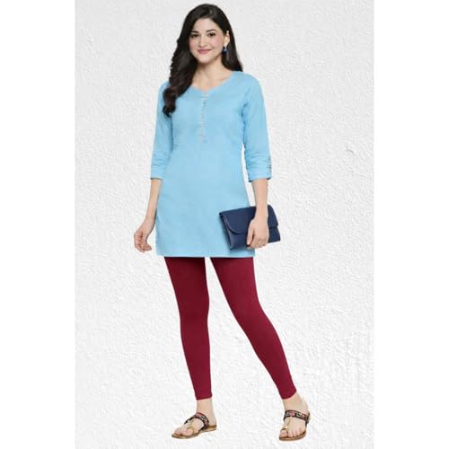 Image of Women Cotton Ankle Leggings Combo | Soft Stretchable Breathable Fabric | High Waist Comfortable Fit Bottom Wear for Kurti Office Casual & Daily Use