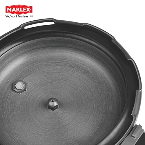 Image of Marlex Regular Premium Outer Lid Hard Anodized Aluminium Pressure Cooker, Black (3 Liters)