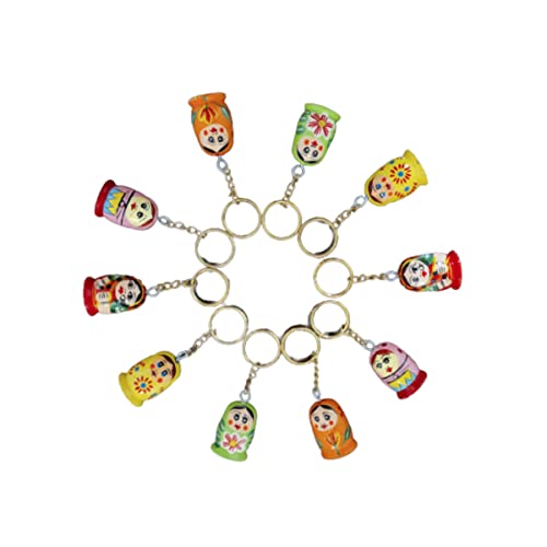 Image of BoBo Indian Dolls Handicraft, Wooden Hand Painted Keyring /Keychain Family Set, Best for Gift and Personal Use