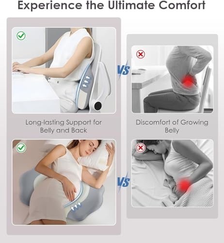 Image of Memory Foam Pregnancy Pillows for Sleeping, Side Sleeper Maternity Pillow Support for Back Belly HIPS, Adjustable Wedge Pillow for Pregnant Women, Side Sleeping Pregnant Pillows with Pillowcase