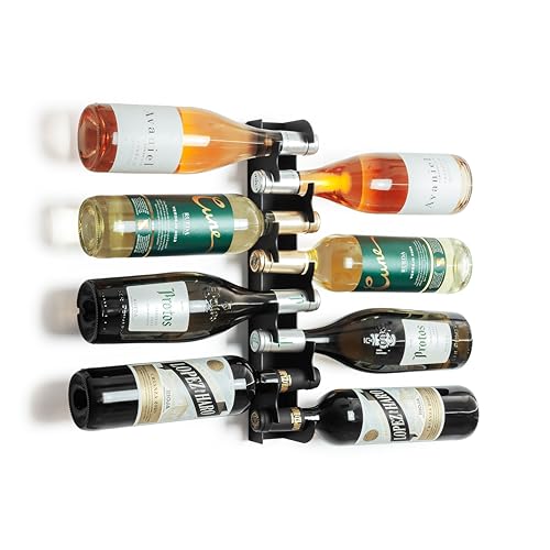 Etterr Botellero de Vino para Pared - Mueble de Cocina, Decoración, Estantería, Accesorios - Soporte para Vino (1, Negro)