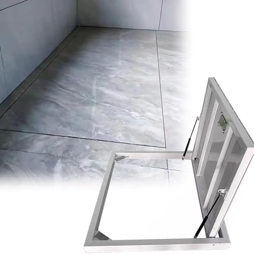Invisible Basement Entry Door - Custom Tiled Floor Hatch with Suction Cup Opener & Handles for Emergency Escape, Durable Recessed Cellar Cover, Easy Access Solution
