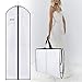 2Pack Wedding Evening Dress Garment Bags,180cm Protector Folding Non-woven Clothes Cover Bag with Pocket and Handle, Breathable Washable Dress Storage Carrier Protector Bags for Long Dress